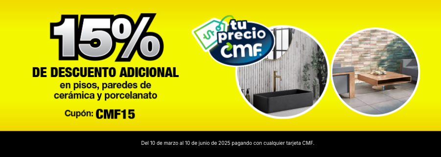 Cupón CMF15 valido del 10 al 30 de marzo 2025.