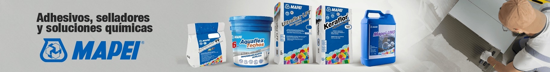 Productos Mapei para construcción: adhesivos, selladores Aquaflex y Keraflo