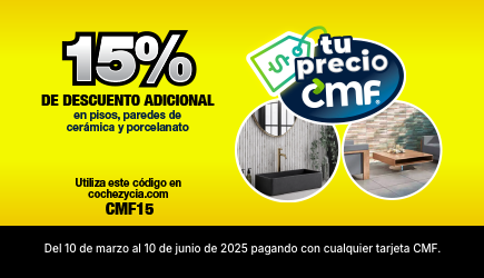 Cupón CMF15 valido del 10 al 30 de marzo 2025.