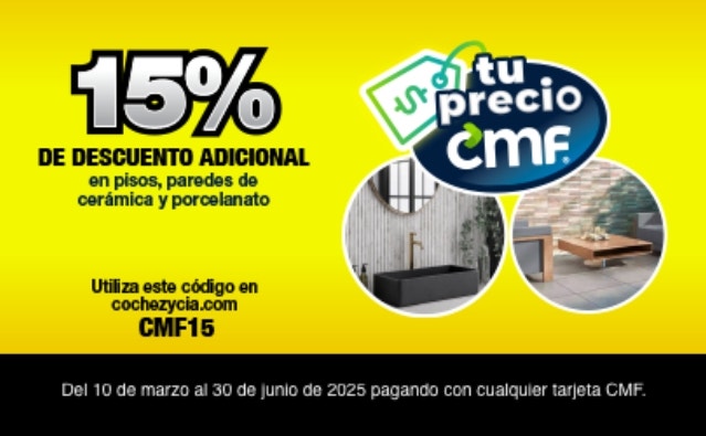 Cupón CMF15 valido del 10 al 30 de marzo 2025.